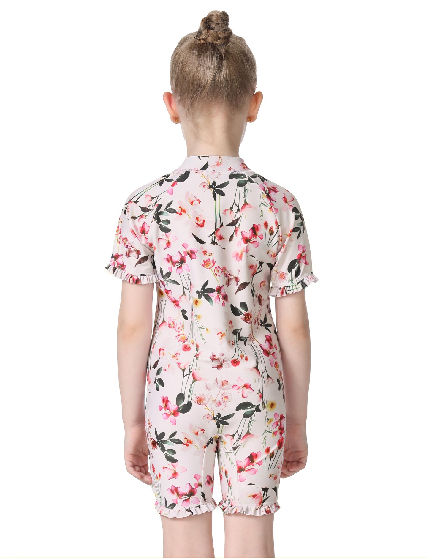 Cadocado Baby Girl Lovely Swimsuit Infant One Piece Beachwear Floral Printed Rashguard Sunsuit Swimwear,Flower Print,12-18 Month