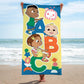 Jay Franco Cocomelon Bath Pool Beach Towel - Kids Super Soft & Absorbent 100% Cotton Towel With Jj, Cody And Nina, Measures 28 X