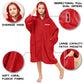 Hiturbo Kids Bath Towel Hoodie: Soft Plush Zipper Surf Poncho - Warm Fleece Changing Towels Swimming Outerwear (Red)