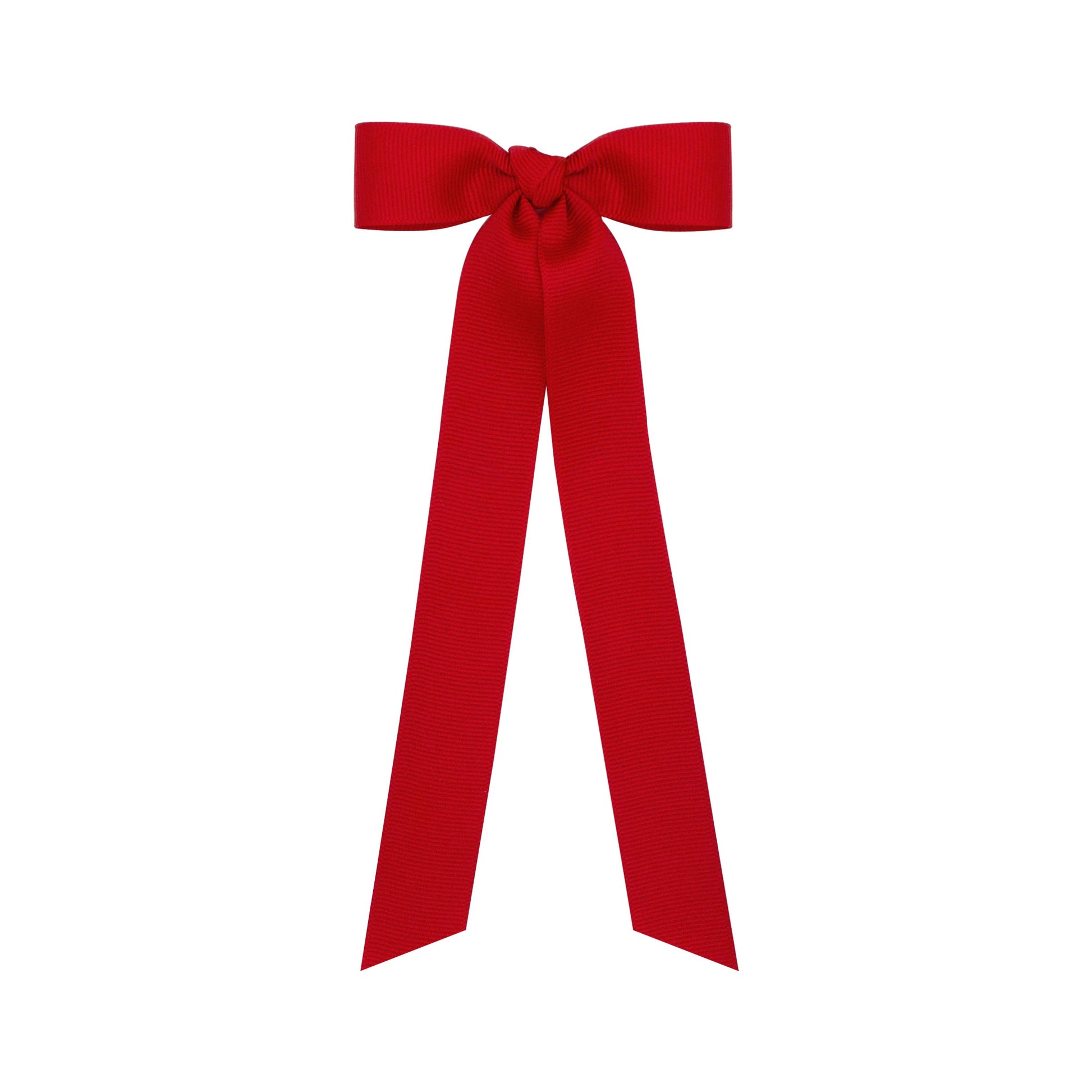Wee Ones Girls' Mini Grosgrain Bowtie with Knot Wrap and Stream Tails, 8 Streamer, Red