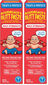 Boudreauxs Butt Paste Maximum Strength Diaper Rash Cream, Ointment for Baby, 4 oz Tube (Pack of 2)