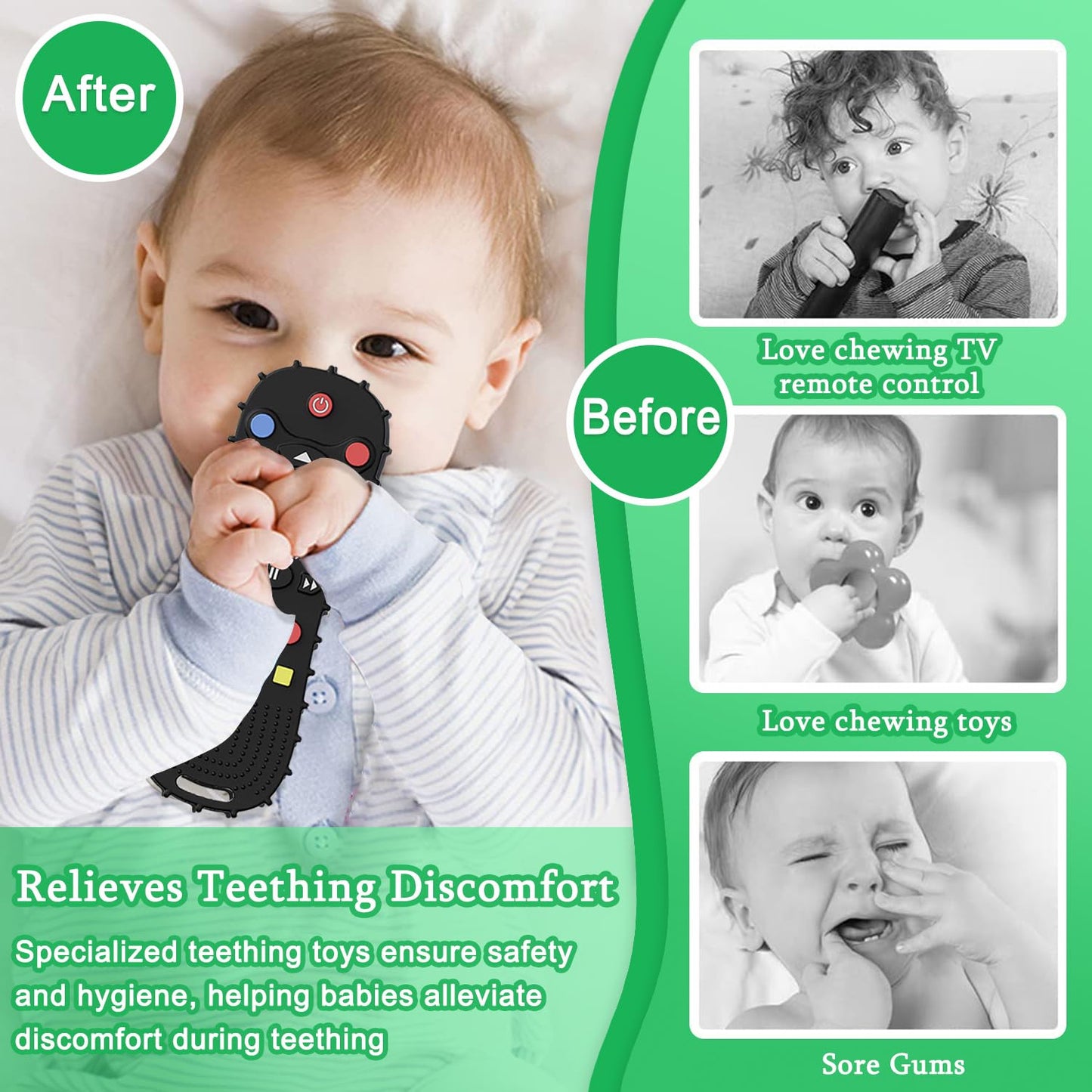 TIEDXIOY Baby Teething Toys Chew Toy,?BPA Free,CPC-Certified? Silicone Remote Control and Game Controller Teethers for Toddlers,