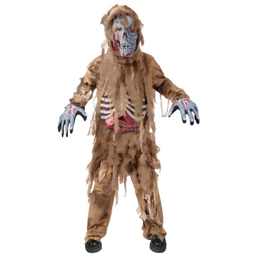 Spooktacular Creations Halloween Swamp Skeleton Living Dead Costume, Brown Zombie Costume For Halloween Kids Monster Role-Playin