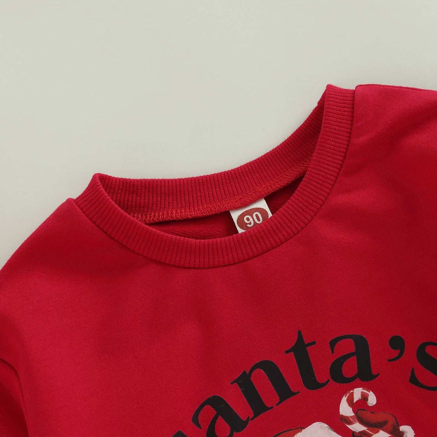 Mozikqin Toddler Baby Christmas Outfit Girl Boy Crewneck Sweatshirt Letter Print Long Sleeve Sweater Shirt Fall Clothes (Santa'S