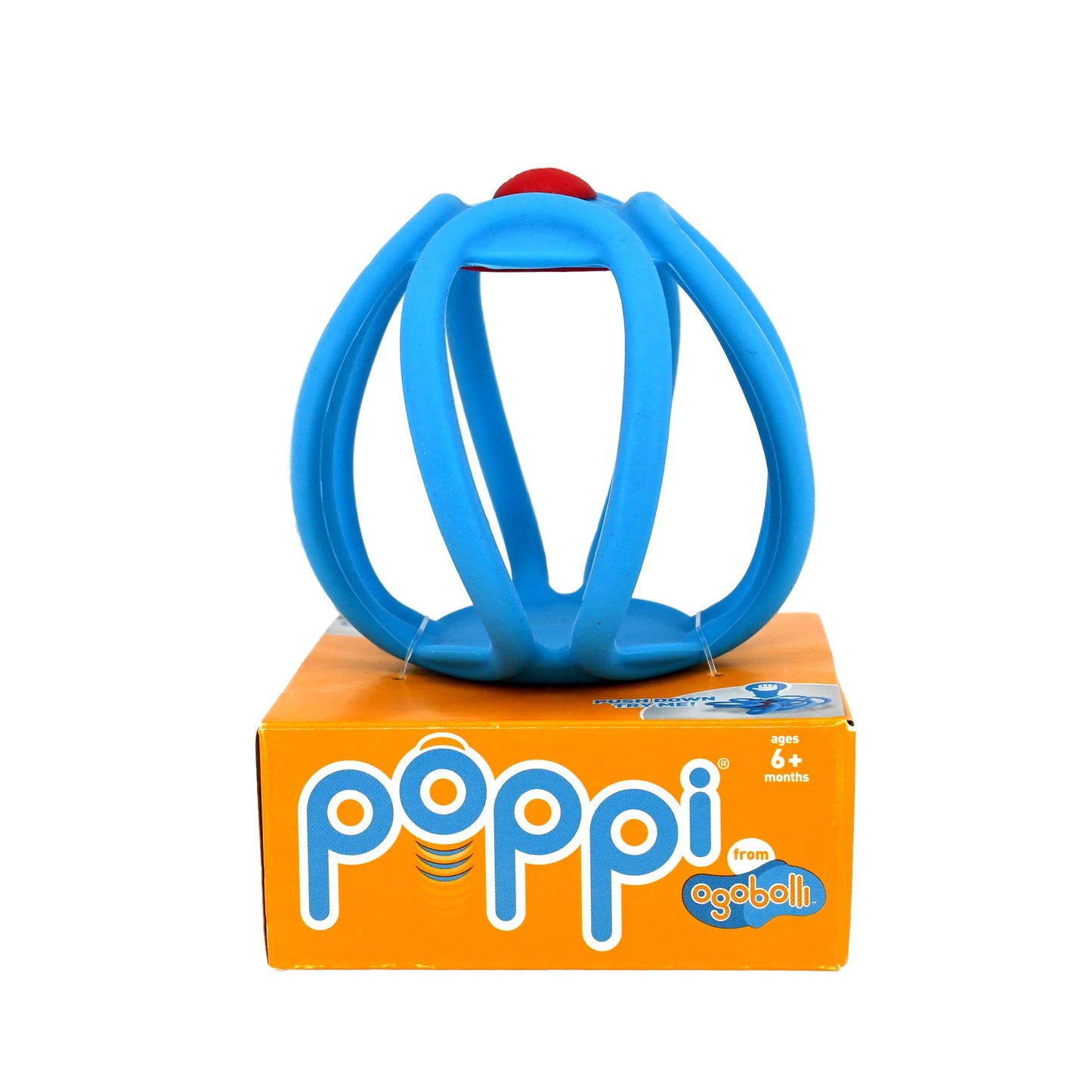 OgoBolli Poppi Teether Ring Tactile Sensory Ball and Pop Up Popper Toy for Babies & Toddlers - Stretchy, Squishy, Soft, Non-Toxi