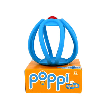 OgoBolli Poppi Teether Ring Tactile Sensory Ball and Pop Up Popper Toy for Babies & Toddlers - Stretchy, Squishy, Soft, Non-Toxi