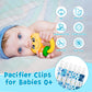 Babygoal Ocean Blue Pacifier Clips, 6 Pack Binky Paci Holder Clips And Leash For Boys And Girls Fits For Most Pacifier, Binkie S