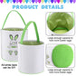 4 Pieces Easter Bunny Basket Egg Bags For Kids Cloth Tote Bags Canvas Cotton Empty Personalized Candy Egg Basket Bunny Print Buc