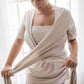 Kindred Bravely Organic Cotton Skin To Skin Wrap Top | Kangaroo Shirt For Mom And Baby (Oatmeal Heather, Medium)