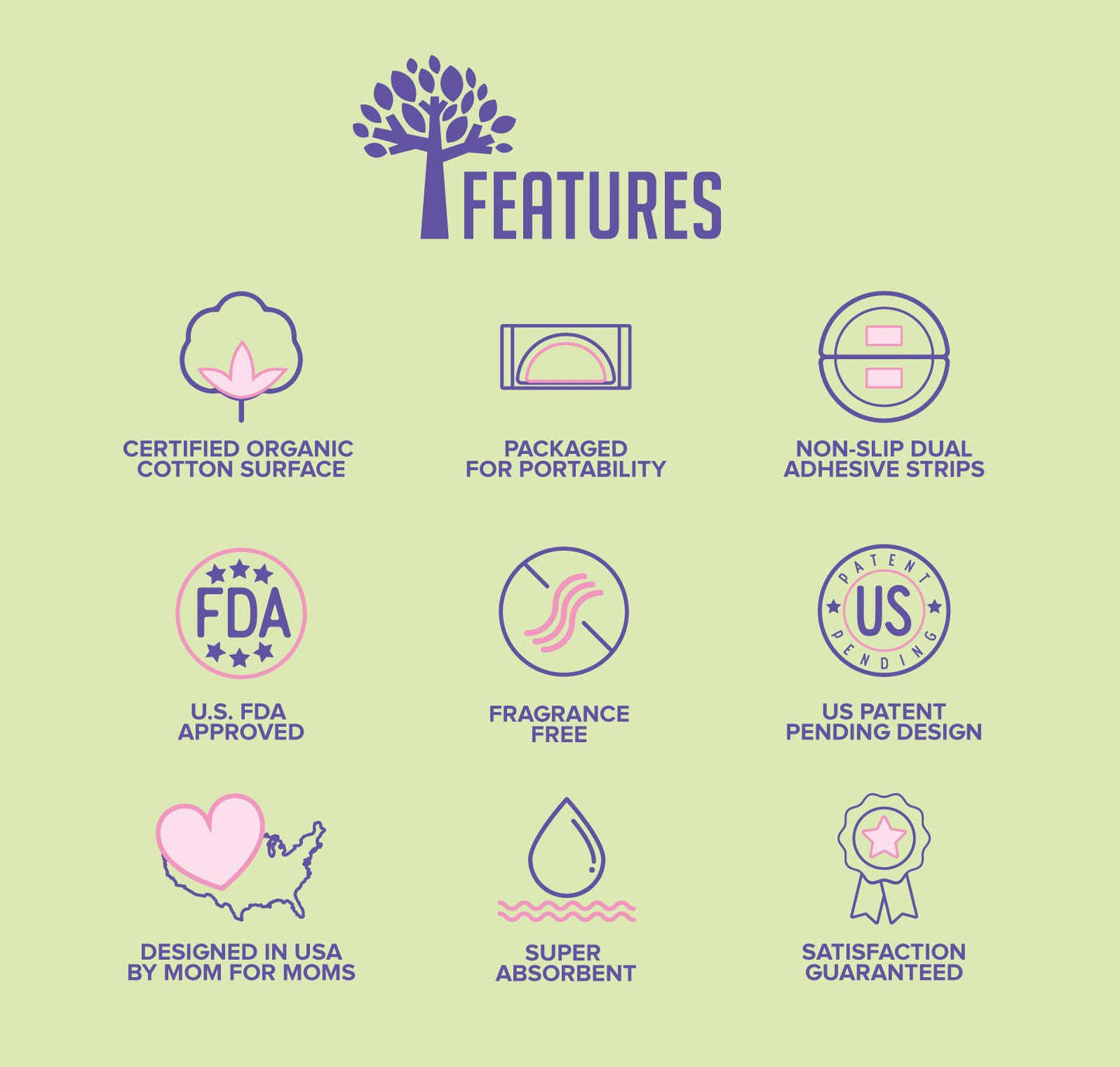 Puretree Organic Cotton Disposable Nursing Pads - For Breastfeeding (2 Boxes - 200 Pads)