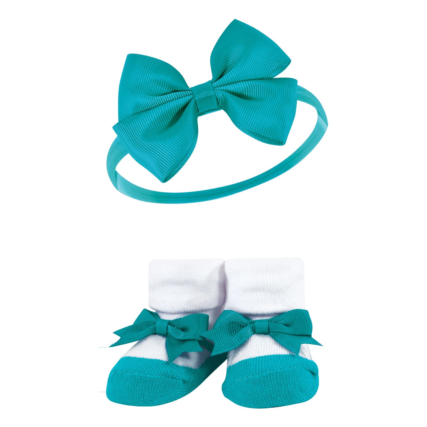 Hudson Baby Baby Girls' Headband And Socks Giftset, Dinosaurs, One Size