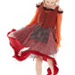 Taeyue Kids Mary Sanderson Costume Sister Halloween Cosplay Orange Witch Dress Outfit For Girls,Medium