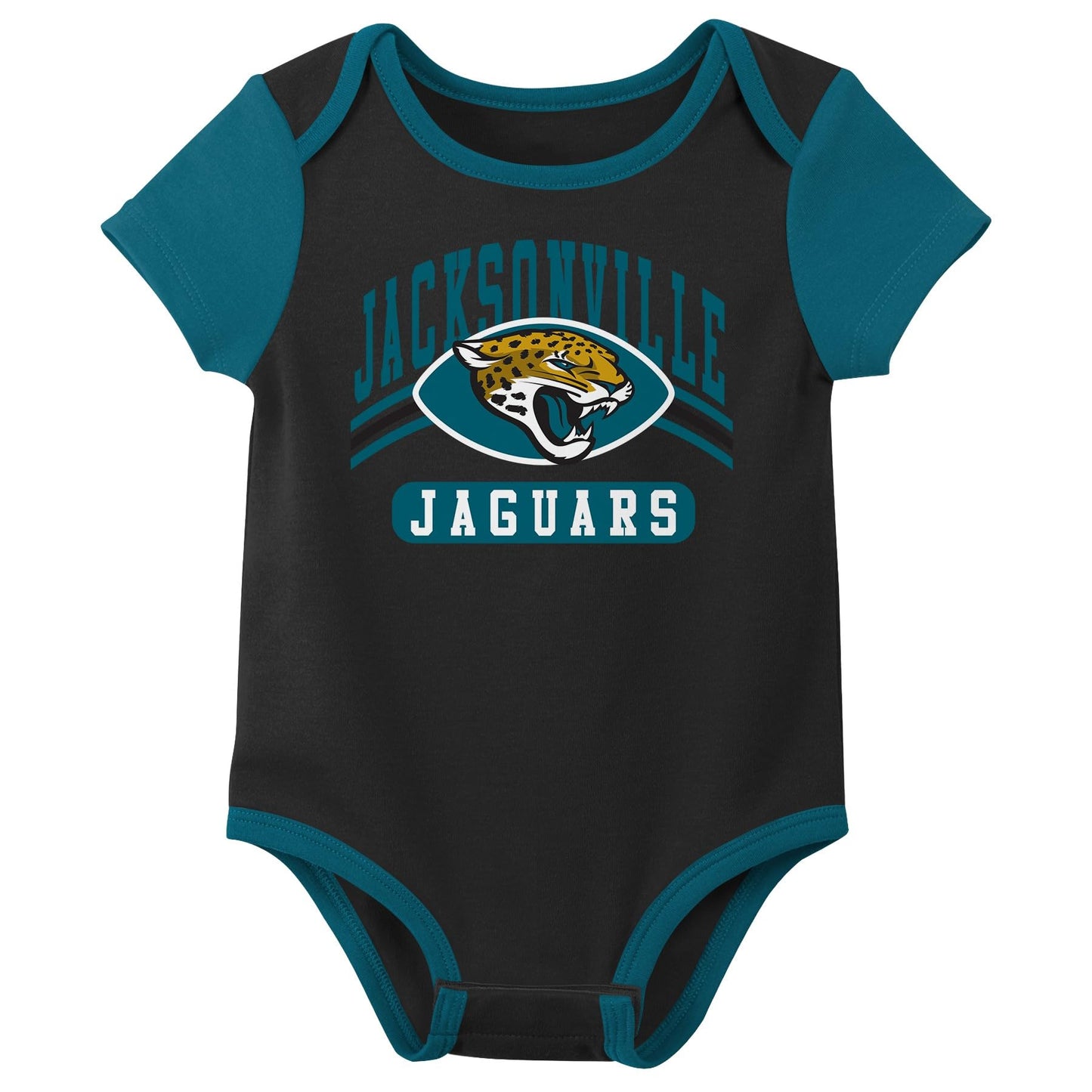 Outerstuff Nfl Newborn Baby And Infant Short Sleeve Bodysuit Variety 3-Pack - Jacksonville Jaguars, 18M