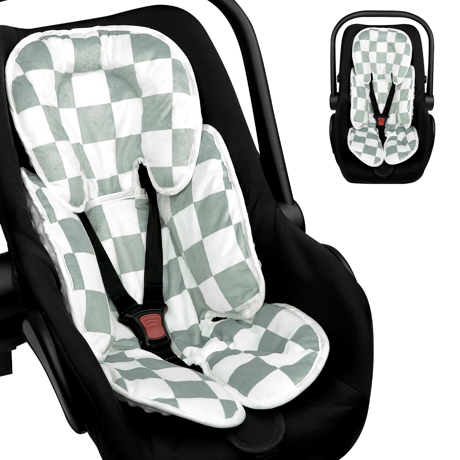 DILIMI Infant Car Seat Insert, 2-in-1 Carseat Head Support for Newborn, Soft Baby Head Support for Car Seat, Stroller, Bouncers,