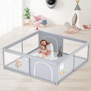 XVISHX Baby Playpen, 79x79 Extra Large Playpen for Babies and Toddlers, Baby Fence Play Pen for Indoor & Outdoor, with Soft 