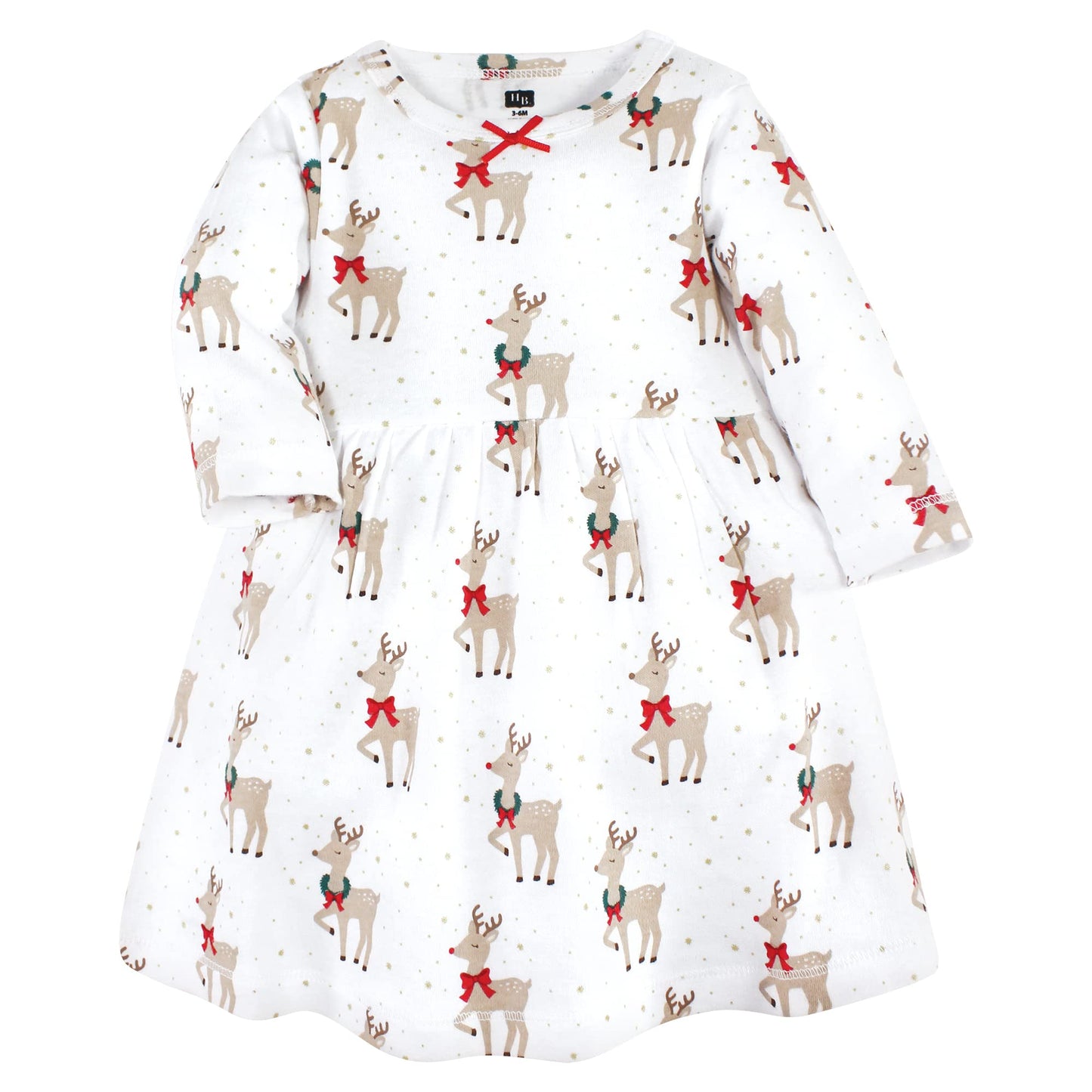 Hudson Baby Girls' Cotton Dresses, Fancy Rudolph, 9-12 Months