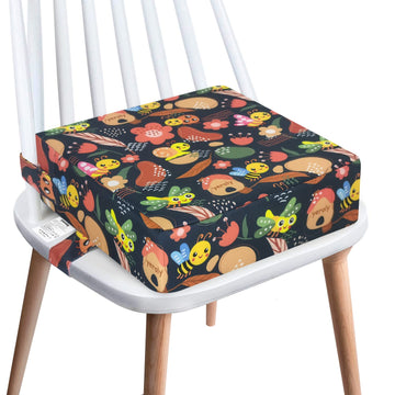 Toddler Booster Seat For Dining Table,4 Inches Washable Double Safer Straps Non-Slip Bottom Booster Seat For Kids, Portable Trav