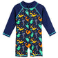 Huaaniue Baby/Toddler Boy Swimsuit Rashguard Swimwear Long Sleeve One-Piece Navy 6-12 Months