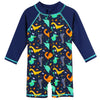 Huaaniue Baby/Toddler Boy Swimsuit Rashguard Swimwear Long Sleeve One-Piece Navy 5-6T