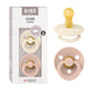 Bibs Pacifiers | Natural Rubber Baby Pacifier | Set Of 2 Bpa-Free Soothers | Made In Denmark | Blush/Ivory | Size 6-18 Months