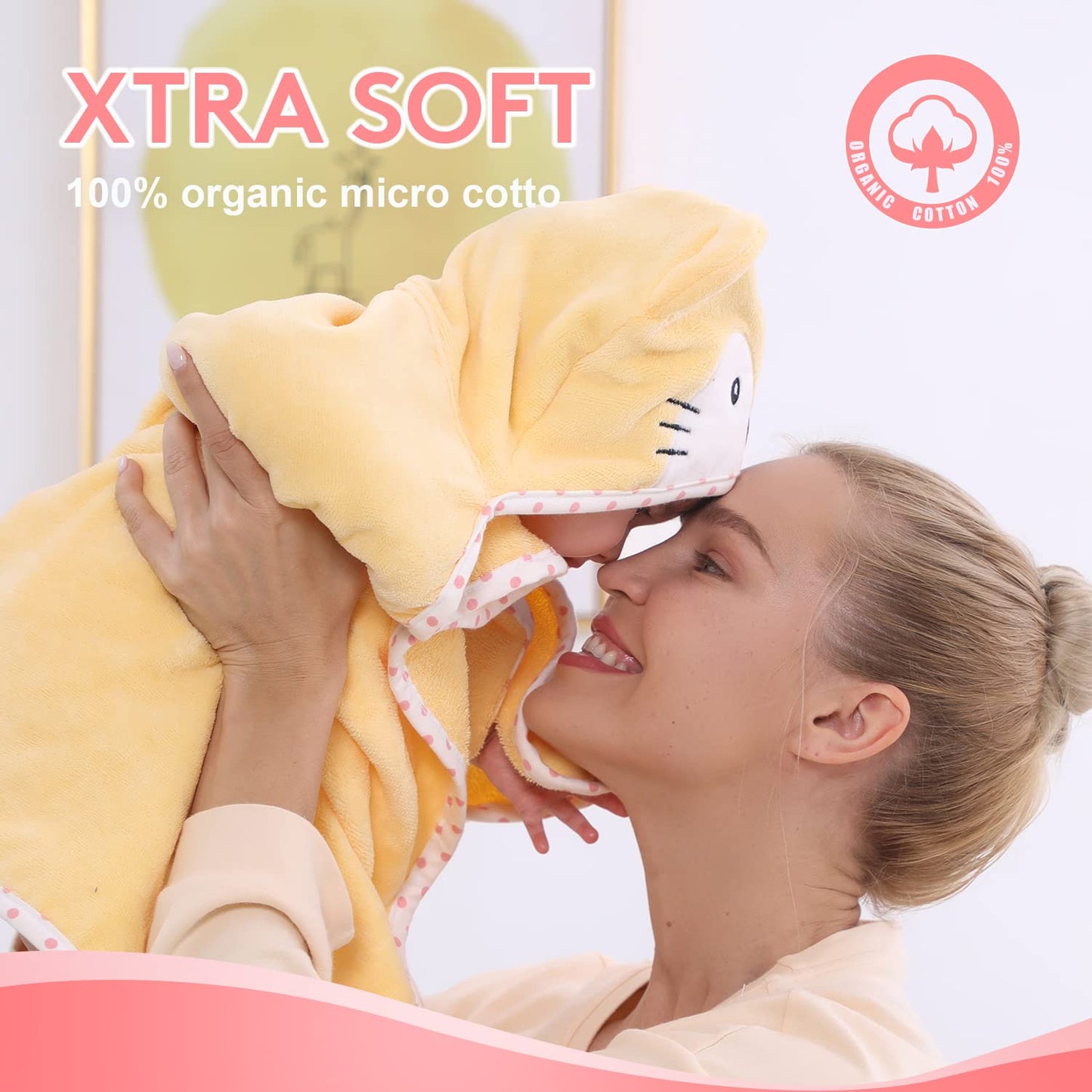 Tbezy Baby Hooded Towel With Unique Animal Design Ultra Soft Thick Cotton Bath Towel For Newborn (Tiger)