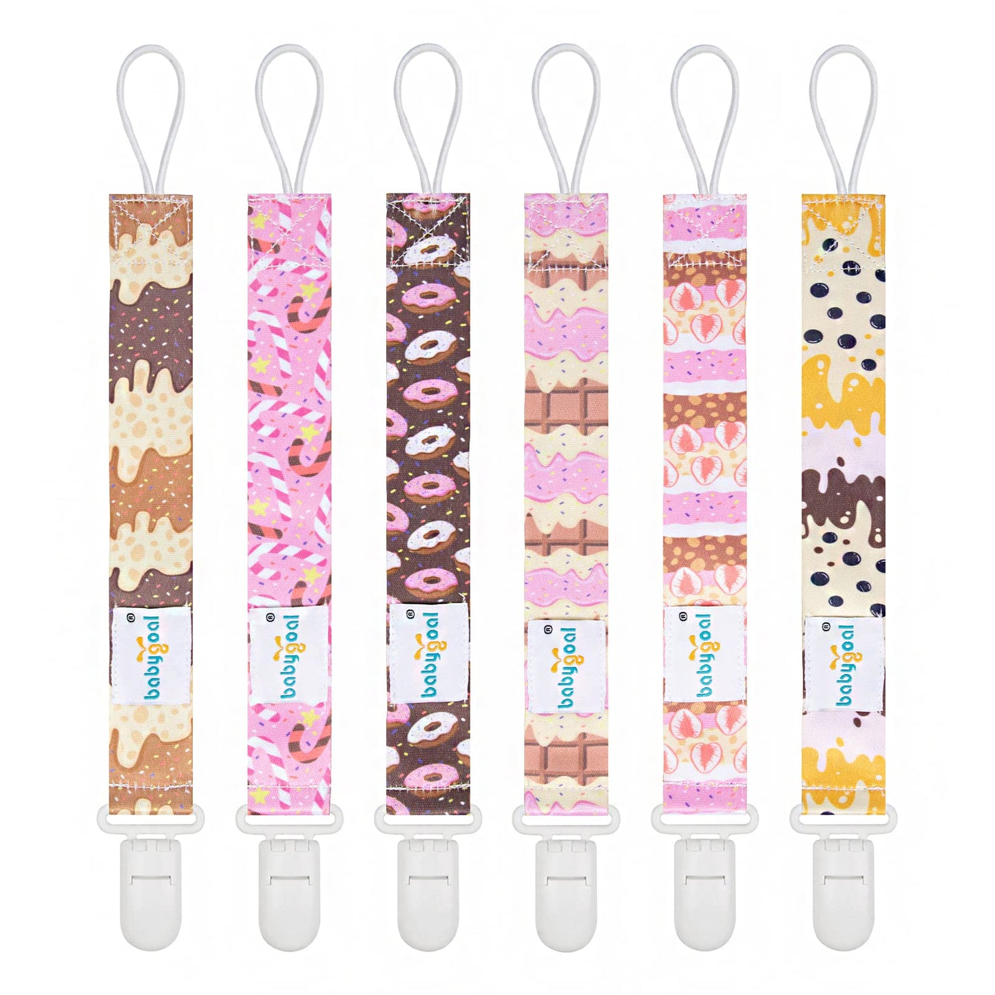 Babygoal Pacifier Clips, 6 Pack Binky Paci Holder And Leash For Boys And Girls Fits For Most Pacifier, Binkie Styles & Baby Teet
