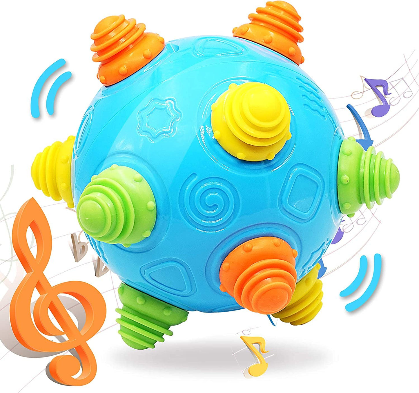 VANLINNY Toddlers Baby Music Shake Ball Toy Bumble Ball for Babies,Dancing Bumpy & Interactive Sounds Crawl Ball Toy, Best Bounc