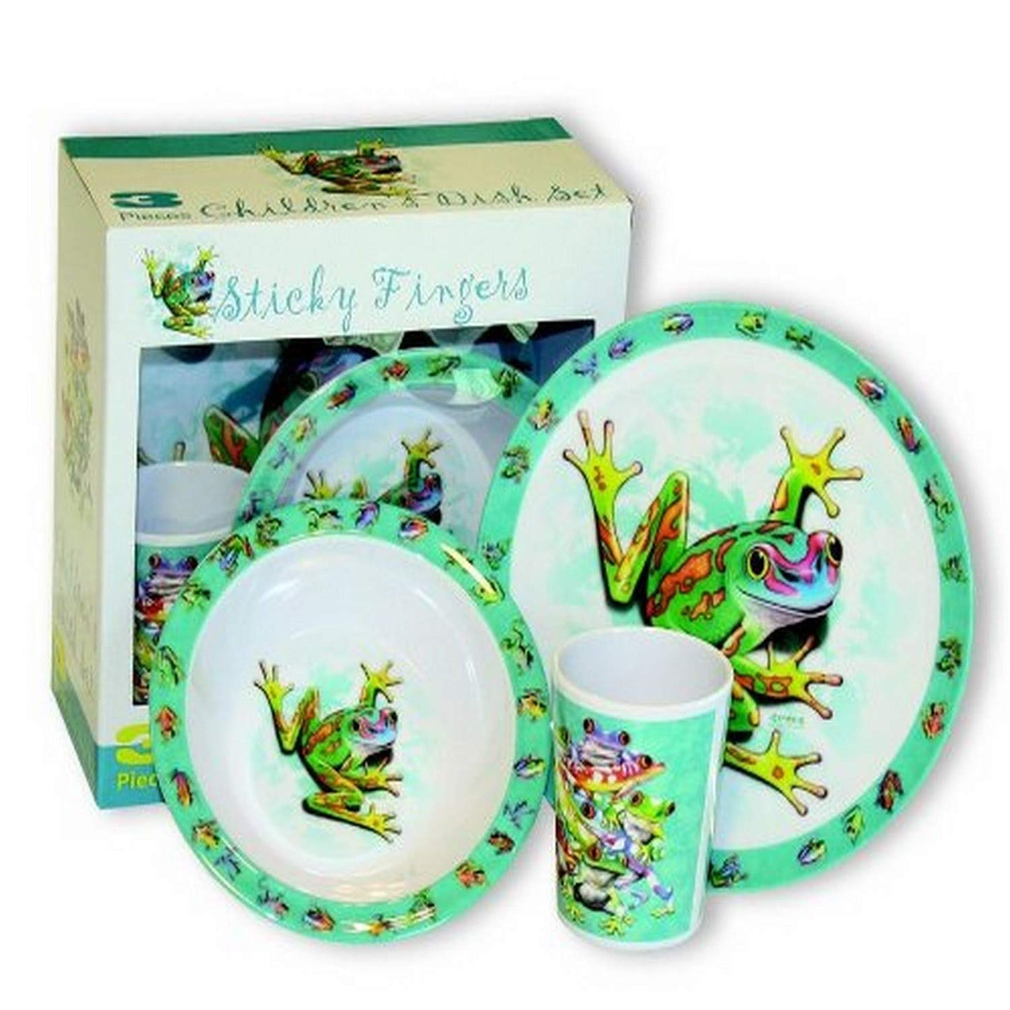 Motorhead Products Sticky Fingers Frogs 3-Piece Childrens Dish Set