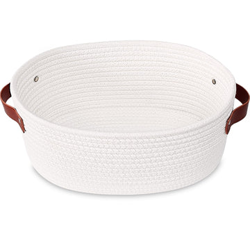 Abenkle Small Woven Basket, Cute Small Basket, Rope Room Shelf Storage Basket, Cat Dog Toys Basket Chest Box, Empty Decorative G