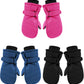 Geyoga 3 Pairs Kids Waterproof Mittens Thicken Toddler Winter Snow Gloves Warm Ski Gloves for Girls Boys (Blue, Black, Rose Red,