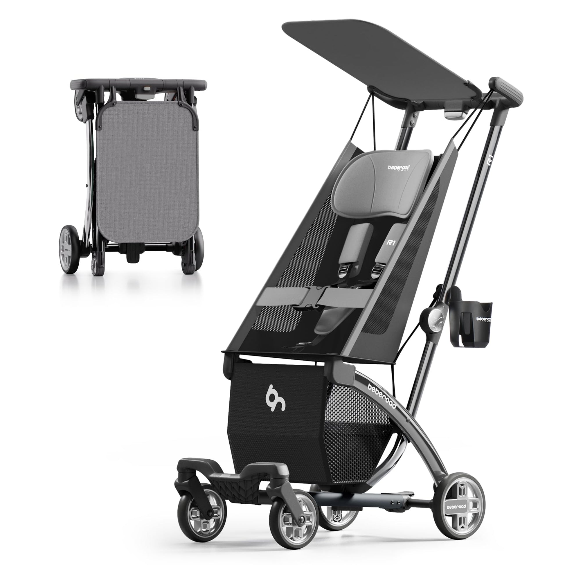 Beberoad Love R1 Auto-Folding Ultra Lightweight Travel Stroller for Airplane, Compact for Babies & Toddlers Aged 6-36 Months, 11