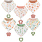 Vuminbox Muslin Baby Bibs Bandana Drool Bibs 6-Pack And Teething Toys 6-Pack Made With 100% Organic Cotton, Absorbent And Soft P