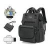 unelmoi Diaper Bag Backpack for Extended Trips, Detachable Changing Pad, Large Opening Multifunctional (Black)