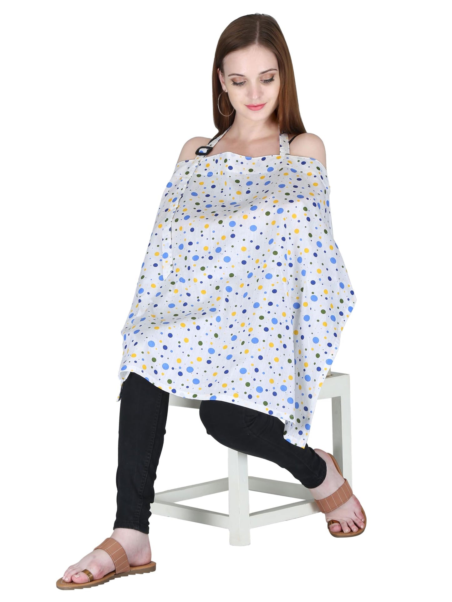Switchon Feeding Apron Cover Maternity Cover 100% Cotton Maternity Breastfeeding Multipurpose For Mothers (White_Multi1)