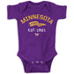 Retro Pennant Baby Apparel For Minnesota Football Fans (Nb-7T) (Purple Onesie, Newborn)