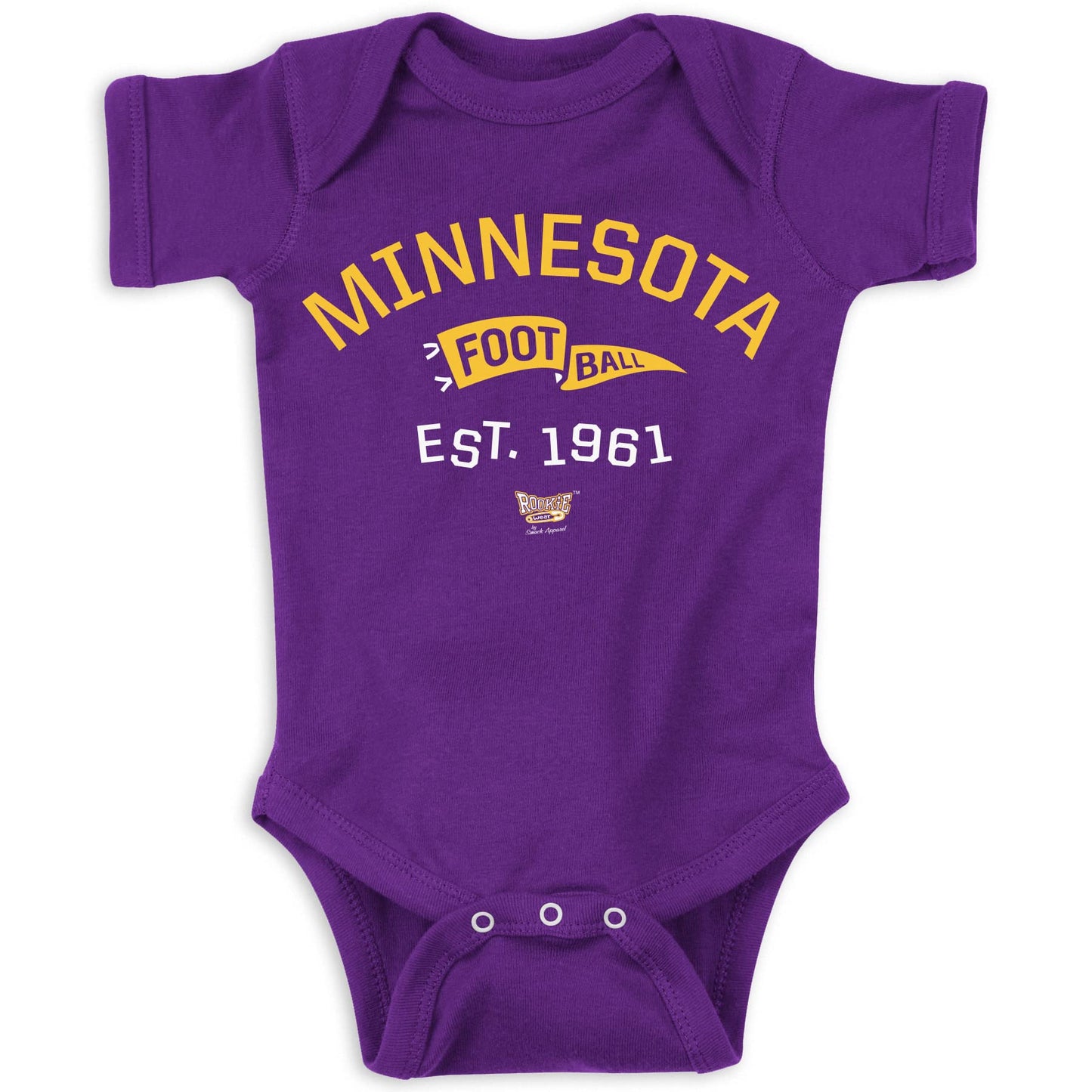 Retro Pennant Baby Apparel For Minnesota Football Fans (Nb-7T) (Purple Onesie, Newborn)