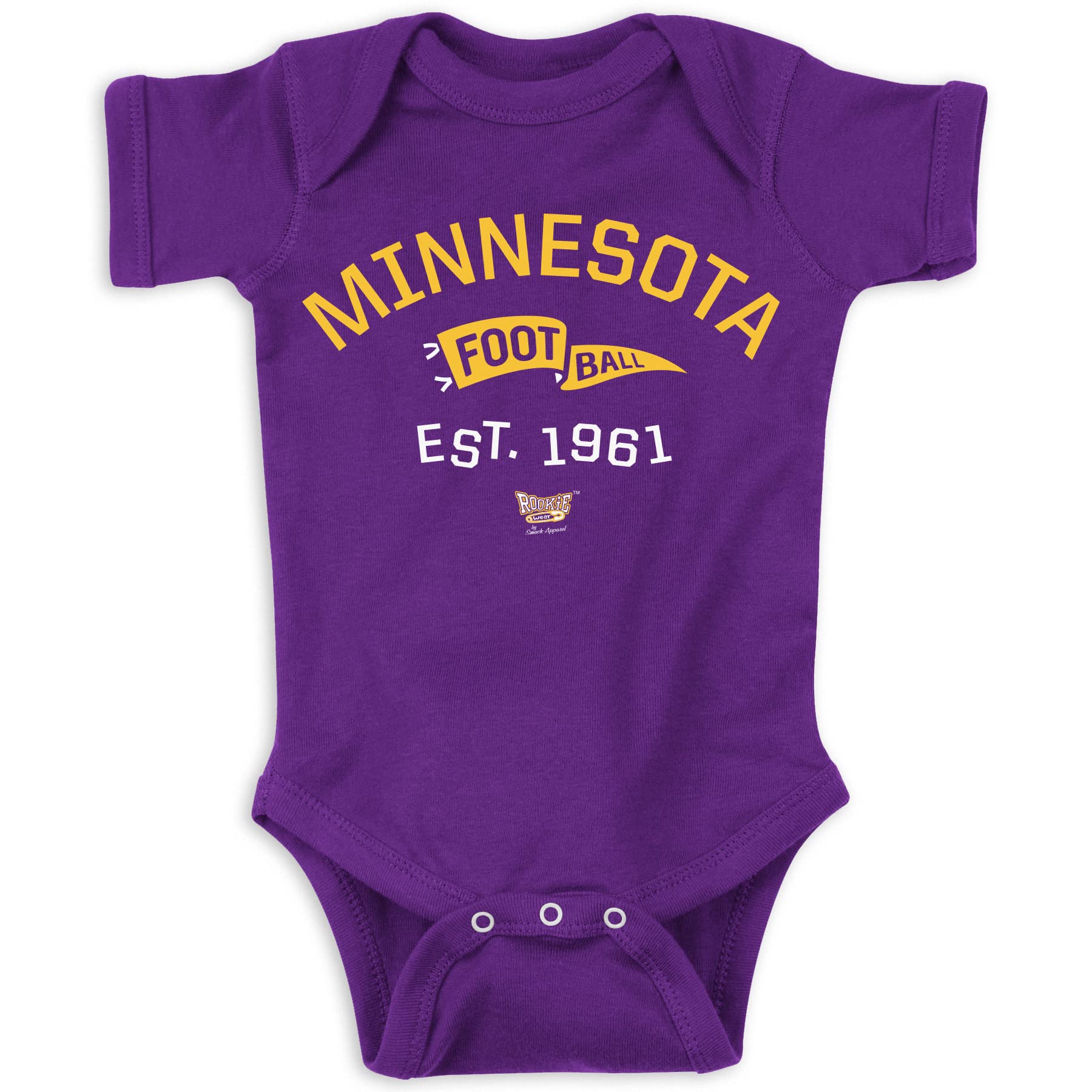 Retro Pennant Baby Apparel For Minnesota Football Fans (Nb-7T) (Purple Onesie, Newborn)