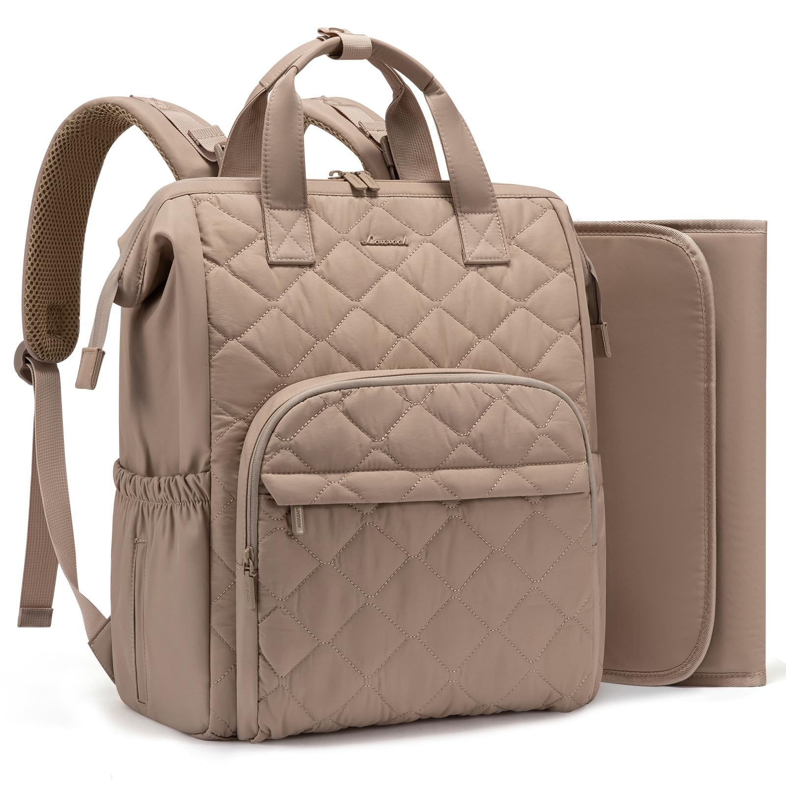 LOVEVOOK Small Diaper Bag Backpack, Mini Baby Bag for Girl Boy with Changing Pad, Diaper Backpack for Mom Dad with Stroller Buck