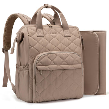 LOVEVOOK Small Diaper Bag Backpack, Mini Baby Bag for Girl Boy with Changing Pad, Diaper Backpack for Mom Dad with Stroller Buck