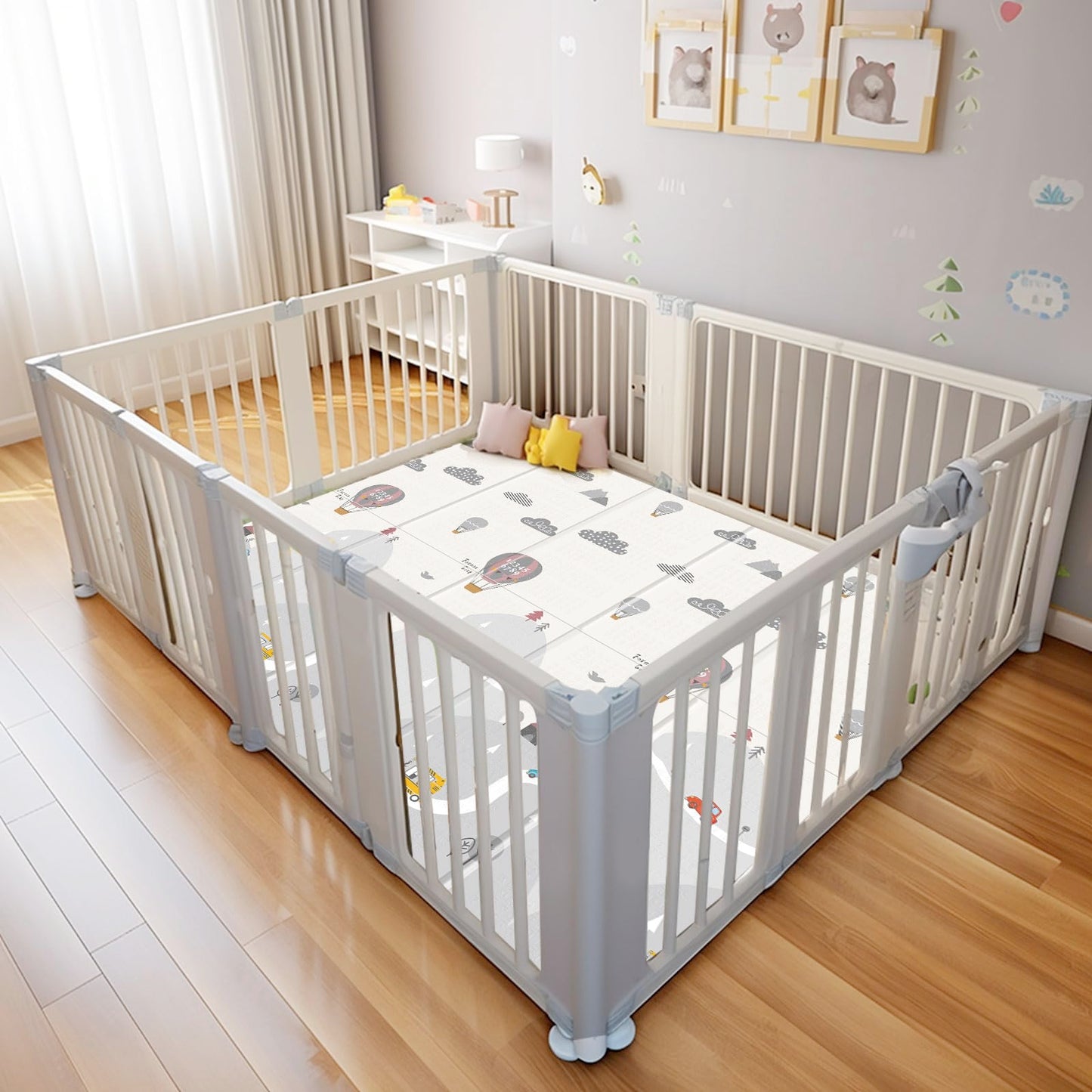 Uanlauo Baby Play Mat, 71 X59 Inches Foldable Play Mat For Floor, Reversible Play Mat For Infants, Toddlers, Kids, Play And Tumm