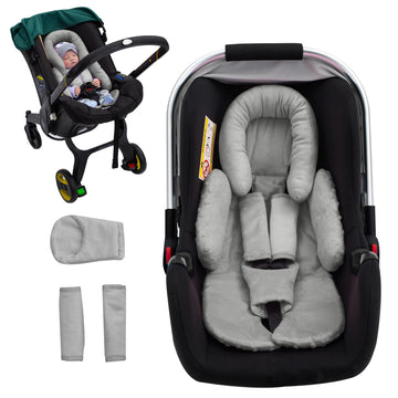 Baby Car Seat Head Support for Doona Stroller, Thickened Infant Carseat Head Support with 3 Strap Covers, Reversible Car Seat In