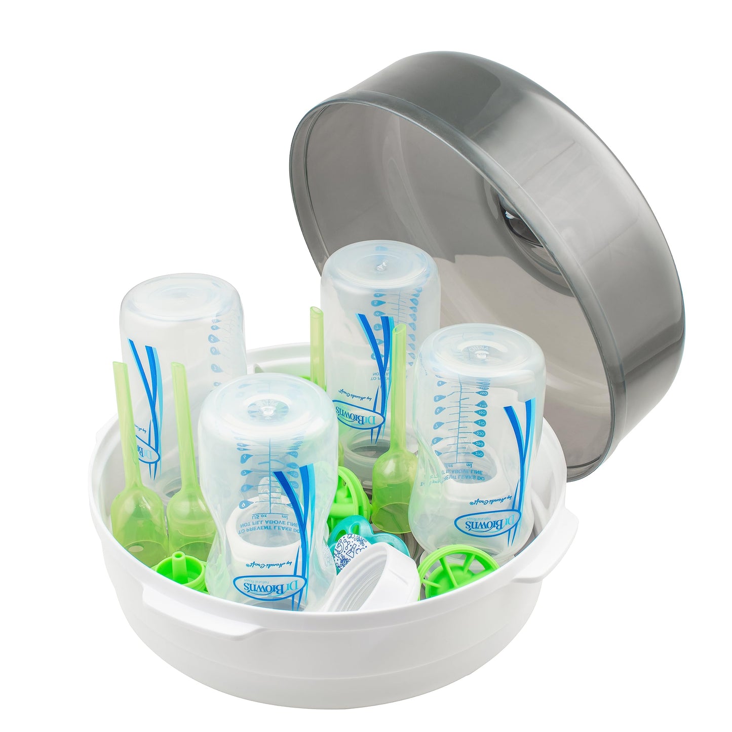 Dr. Browns Microwave Steam Sterilizer for Baby Bottles, Nipples, Bottle Parts, Pacifiers, Teethers and Breast Pump Parts