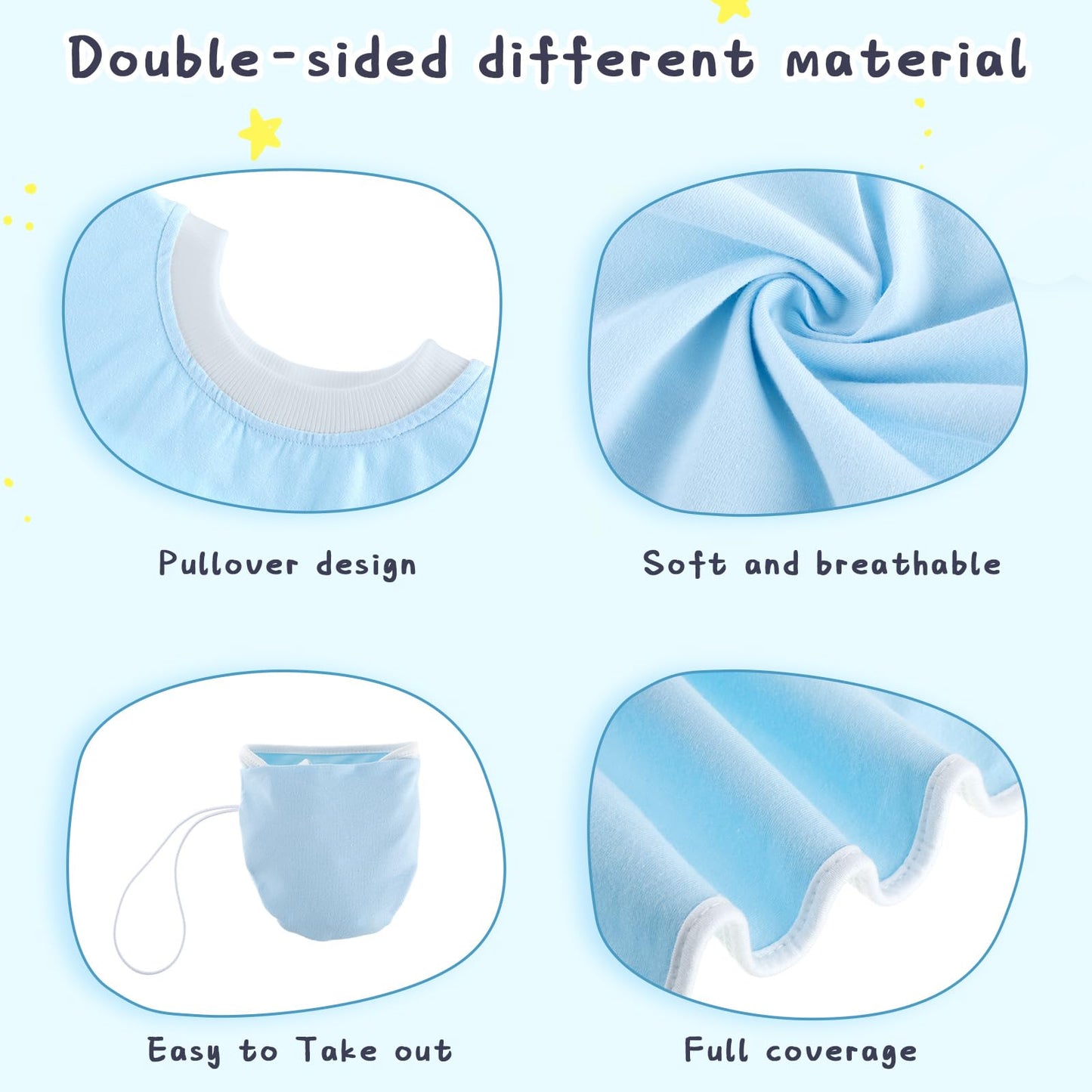 Newwiee 5 Pcs Large Towel Bib Toddler For Baby Toddler Cloth Bib Soft Pullover Baby Absorbent Full Coverage Drooling Feeding(Lov