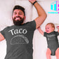 Threadrock Taco & Taquito Infant Bodysuit & Men 'S T-Shirt Matching Set (Baby: 12M, Charcoal|Men 'S: L, Charcoal)