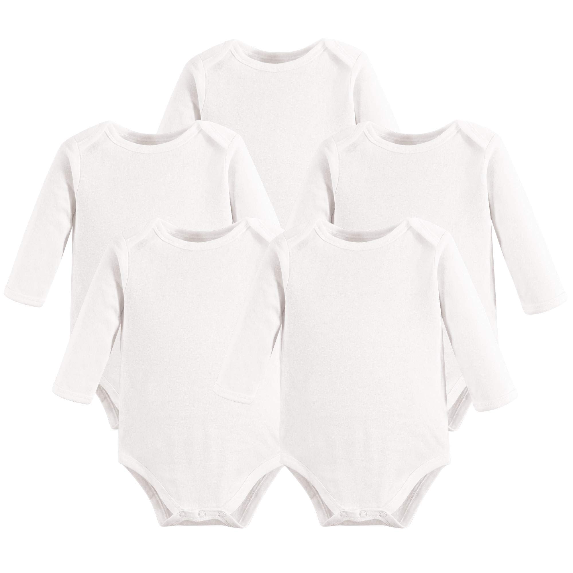 Touched By Nature Baby Organic Cotton Long-Sleeve Bodysuits, White Lon – Cutebab WBBAPB07MNWZRNZ