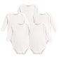 Touched By Nature Baby Organic Cotton Long-Sleeve Bodysuits, White Long-Sleeve, 0-3 Months