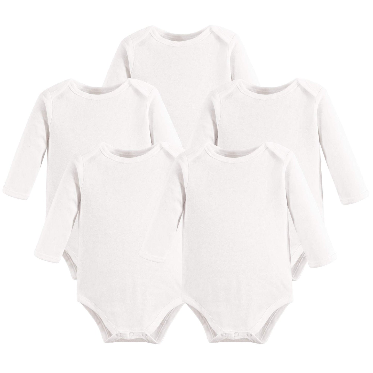 Touched By Nature Baby Boys Organic Cotton Long-Sleeve Bodysuits T Shirt Set, White Long-Sleeve, 18-24 Months Us