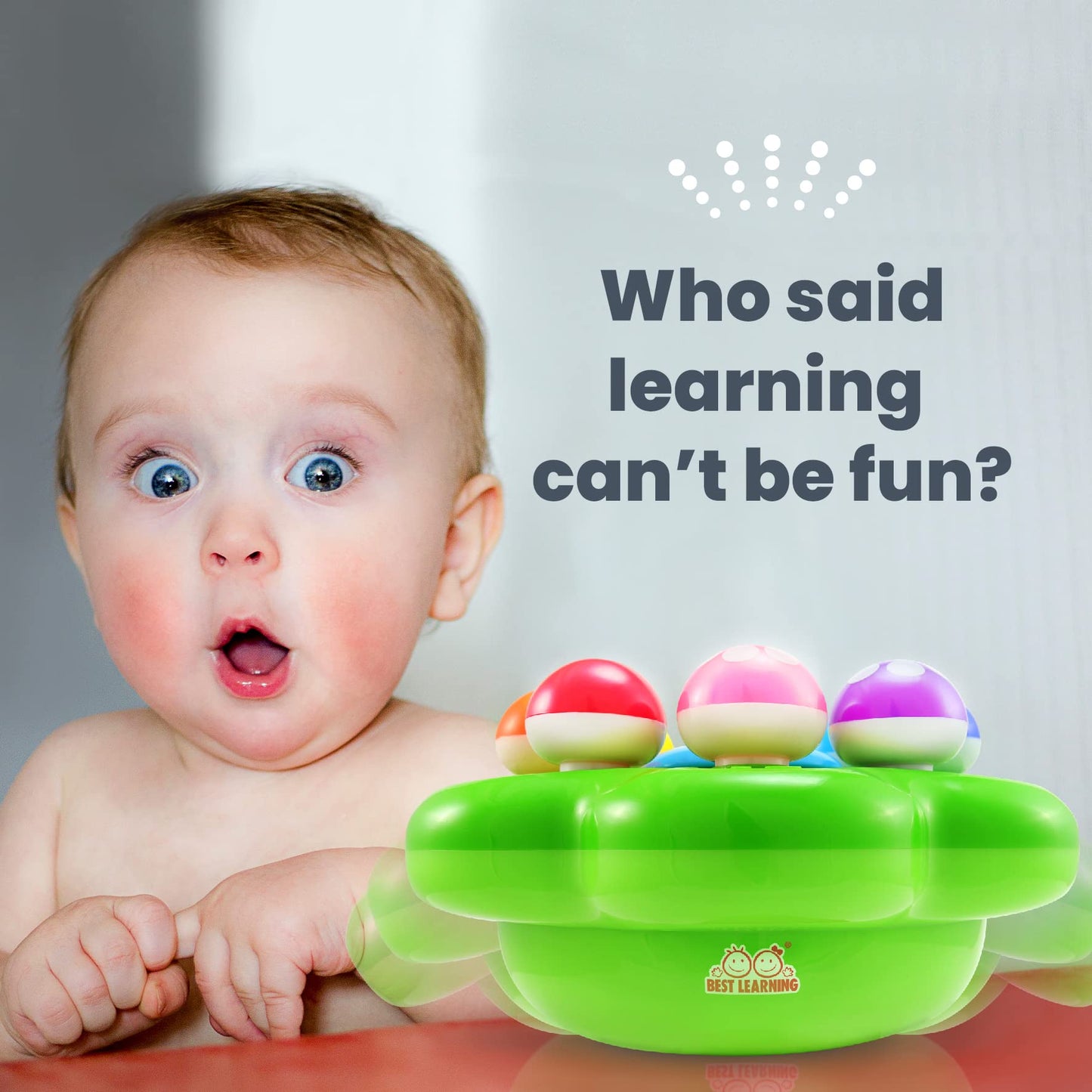 BEST LEARNING Mushroom Garden - Interactive Educational Light-Up Toddler Toys for 1 to 3 Years Old Infants & Toddlers - Colors,