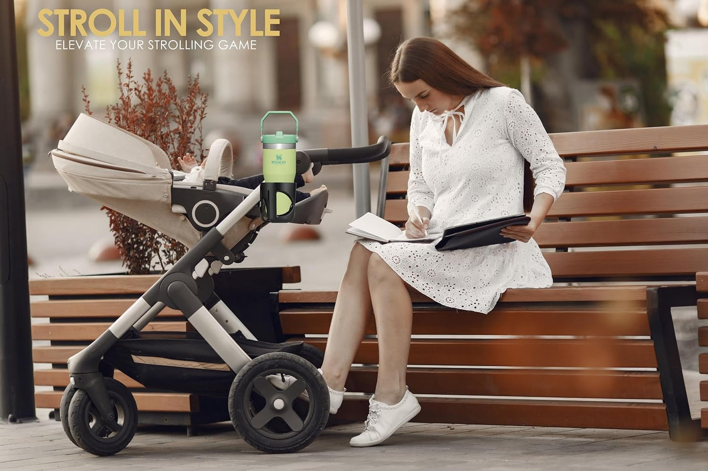 New Cup Holder Compatible With Uppababy Cup Holder (For Vista, Cruz And Minu). A Solid Super Secure Fit. 360 Degrees Rotatable.