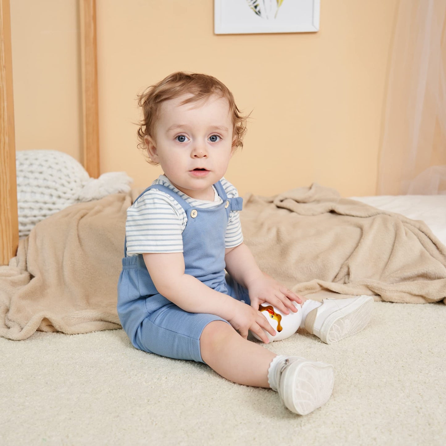 Yallet Newborn Baby Boy Clothes Infant Boy Outfits 3 6 12 18 Months Romper+Bib Suspender Shorts Summer Bodysuit Overalls Set